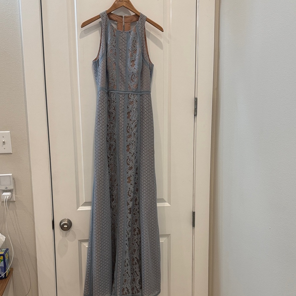 BCBGMaxAzria Blue Lace Maxi Dress
